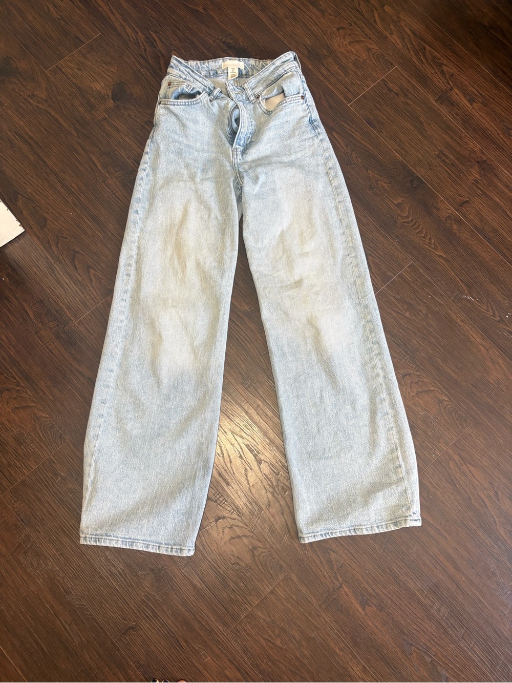 H&M Light Blue High-Rise Wide Leg Jeans